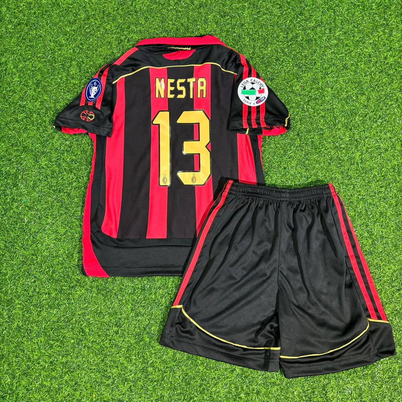 Alessandro Nesta AC Milan 2006-2007 Retro Kids Soccer Jersey Kinder Trikot