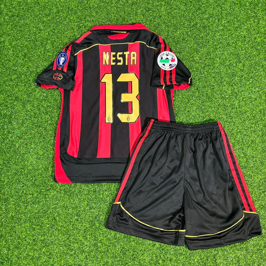 Alessandro Nesta AC Milan 2006-2007 Retro Kids Soccer Jersey Kinder Trikot