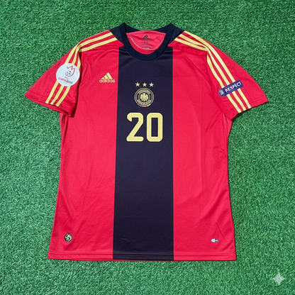 Lukas Podolski Germany EURO 2008 Away Red Retro Football Jersey Kit