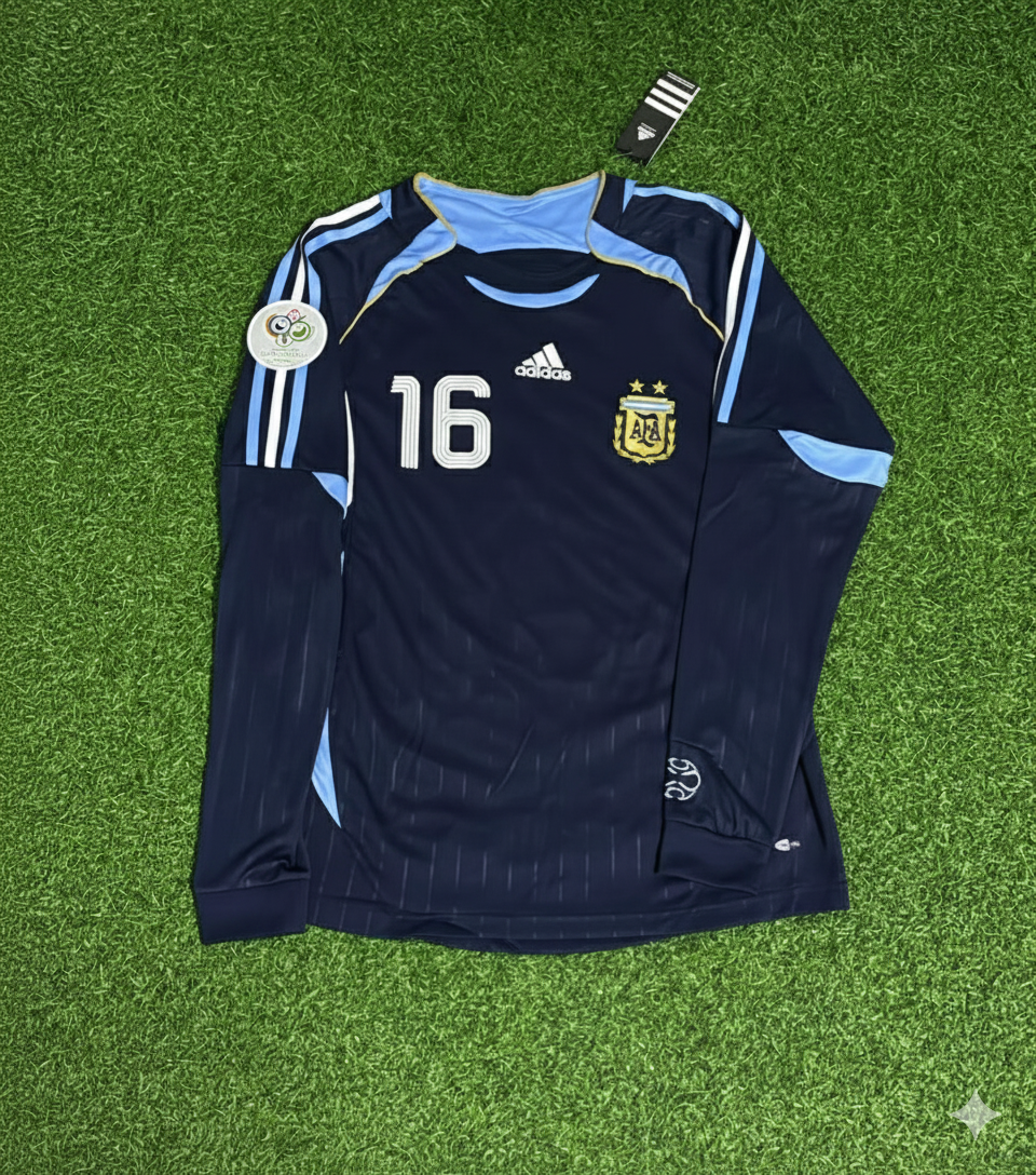 Pablo Aimar Argentina 2006 World Cup Long Sleeve Retro Football Jersey Kit