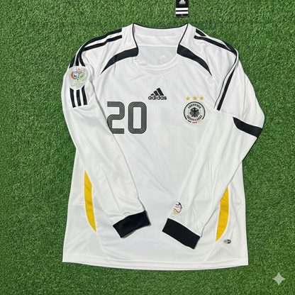 Lukas Podolski Germany 2006 World Cup Long Sleeve White Football Jersey