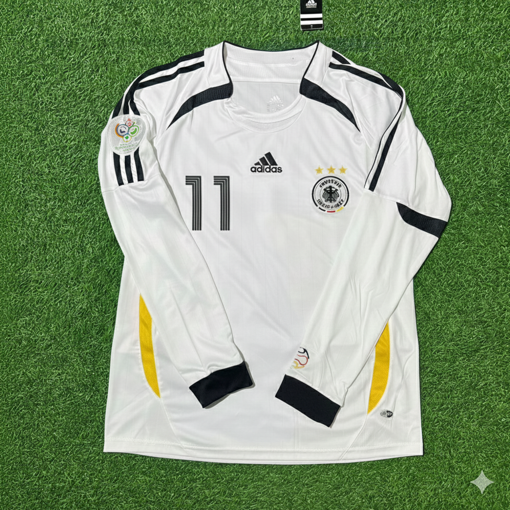 Miroslav Klose Germany 2006 World Cup Long Sleeve White Football Jersey
