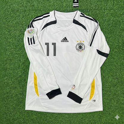 Karl Heinz Rummenigge Germany World Cup Long Sleeve White Retro Football Jersey
