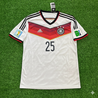Thomas Müller - Germany Deutschland 2014 World Cup White Retro Kit Jersey Trikot Maillot Soccer Shirt