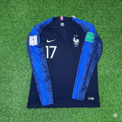 Tanguy Ndombele France 2018 World Cup Final Long Sleeve Retro Football Jersey Kit