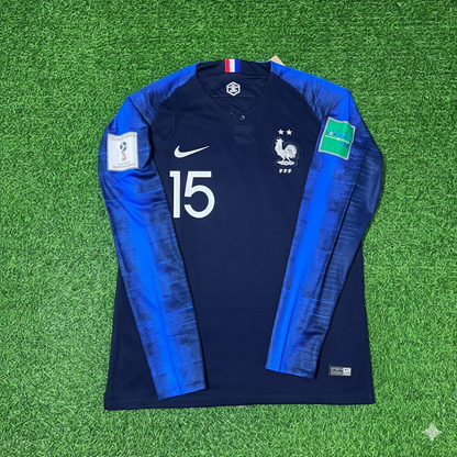 Steven Nzonzi France 2018 World Cup Final Long Sleeve Retro Football Jersey Kit