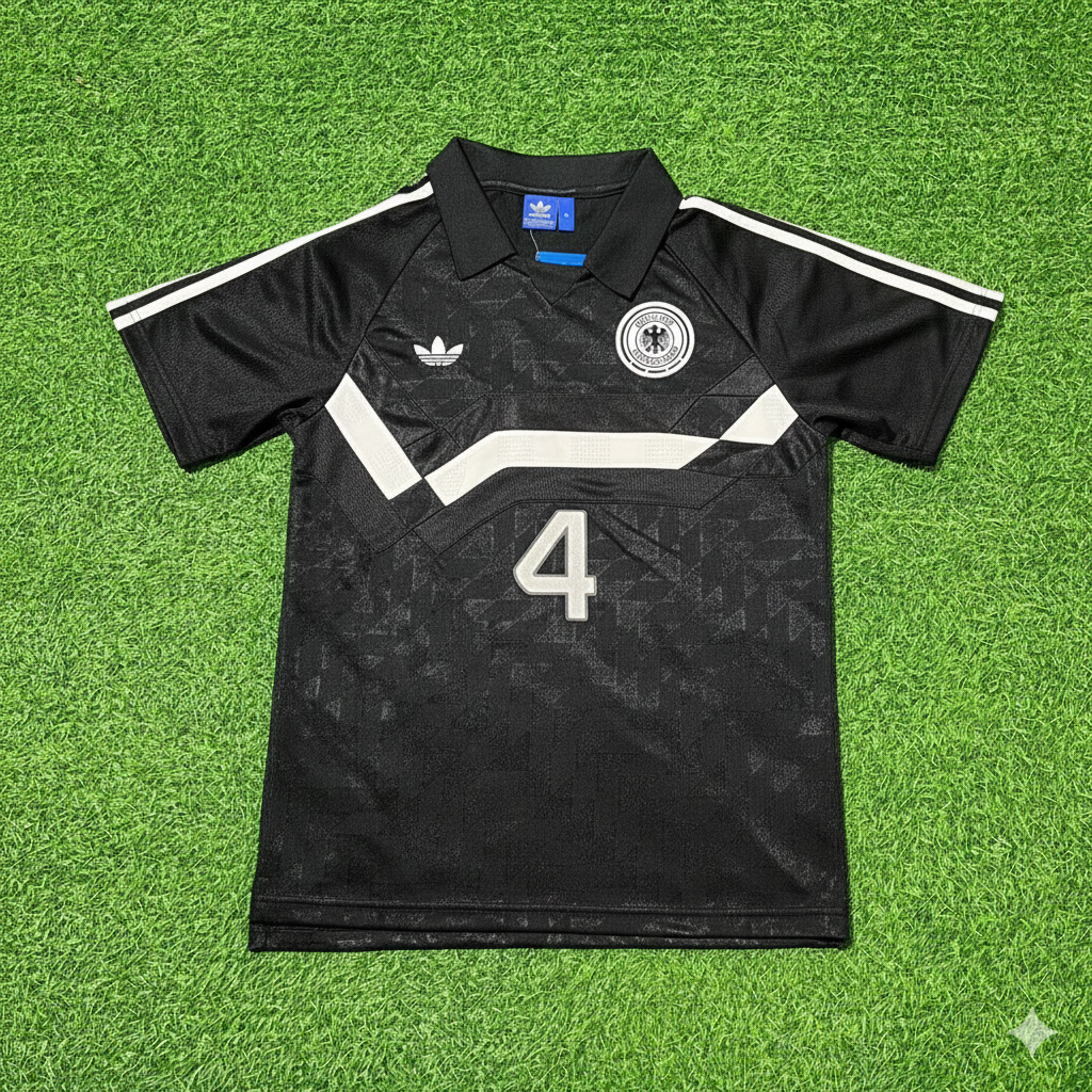 Jürgen Kohler Deutschland 1990 WM Schwarzes Retro Fußballtrikot