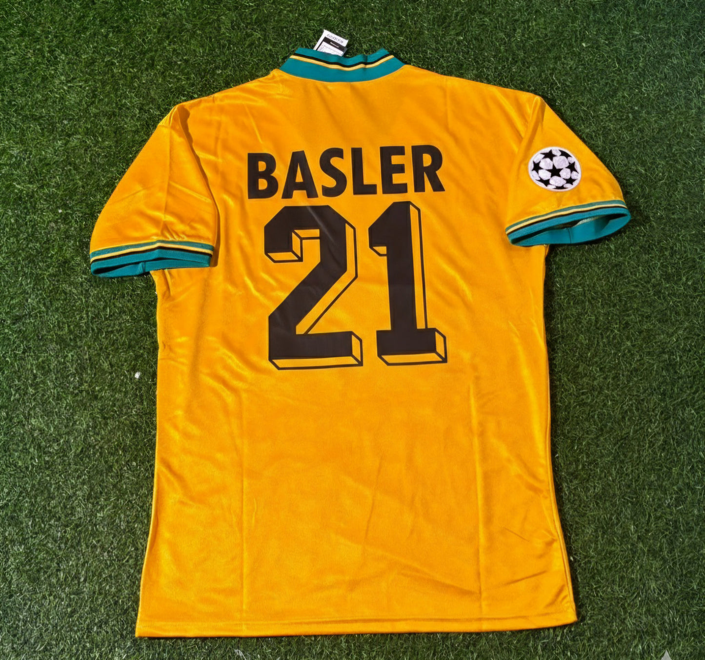 Mario Basler Bayern Munich Yellow Retro Football Jersey Kit