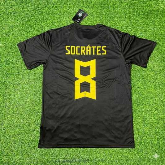Socrates Brazil Black Retro Football Jersey Kit