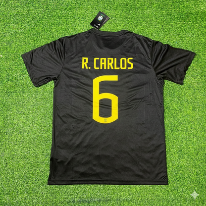 Roberto Carlos Brazil Black Retro Football Jersey Kit