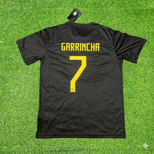 Garrincha Brazil Black Retro Football Jersey Kit