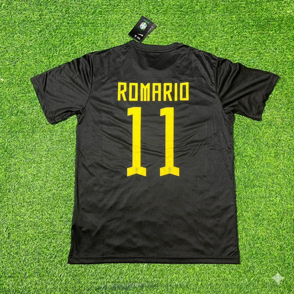Romario Brazil Black Retro Football Jersey Kit