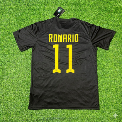 Romario Brazil Black Retro Football Jersey Kit