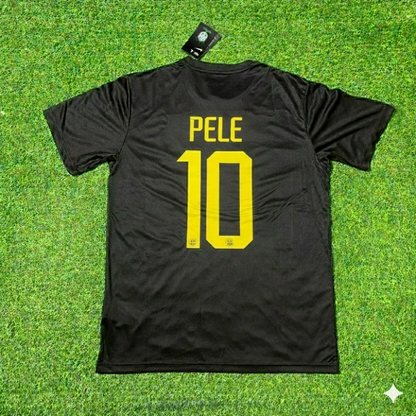 Pele Brazil Black Retro Football Jersey Kit