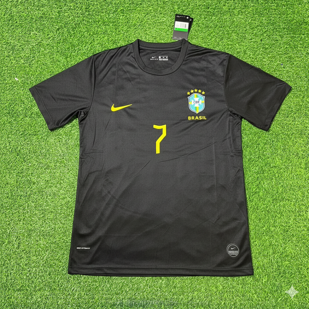 Garrincha Brazil Black Retro Football Jersey Kit