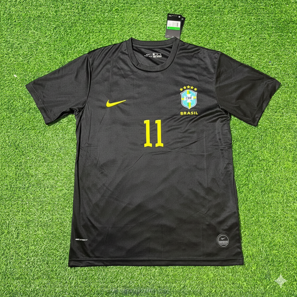 Romario Brazil Black Retro Football Jersey Kit
