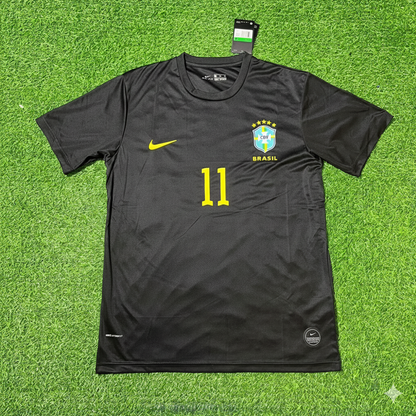 Romario Brazil Black Retro Football Jersey Kit