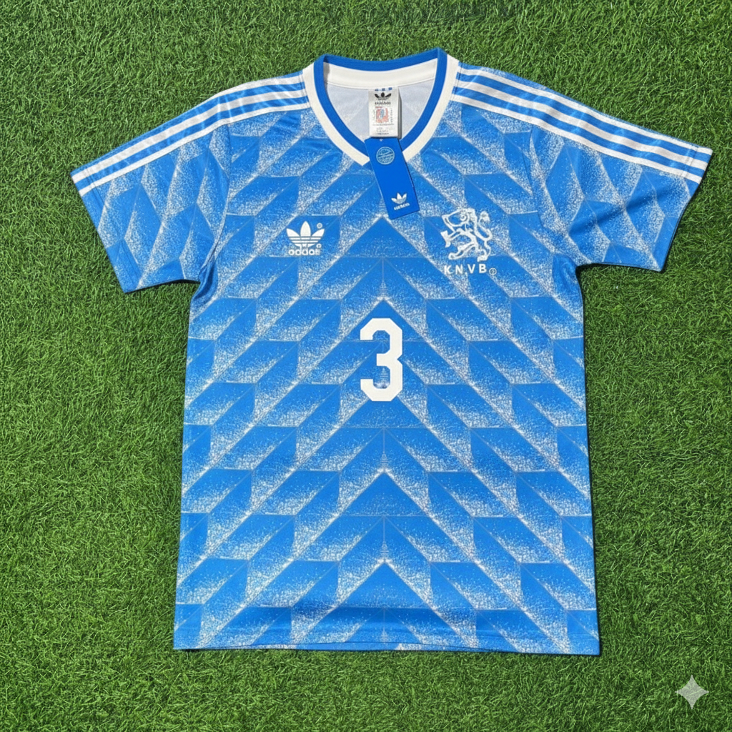 Jaap Stam Netherlands Blue Retro Football Jersey Kit