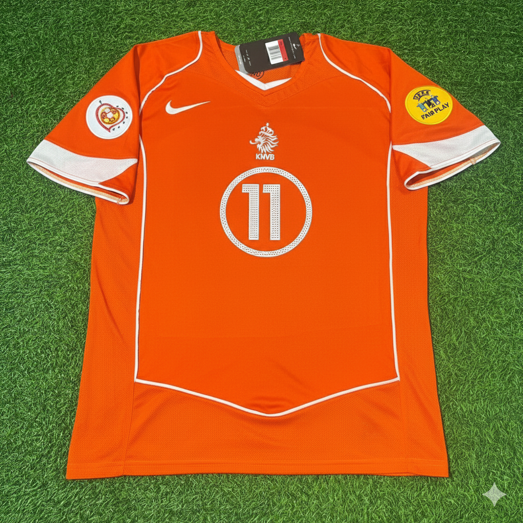 Rafael Van der Vaart Niederlande EM 2004 Home Retro Jersey Trikot