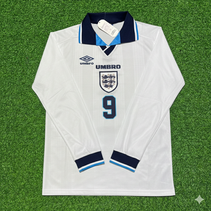Alan Shearer England 1996 Long Sleeve Retro Football Jersey