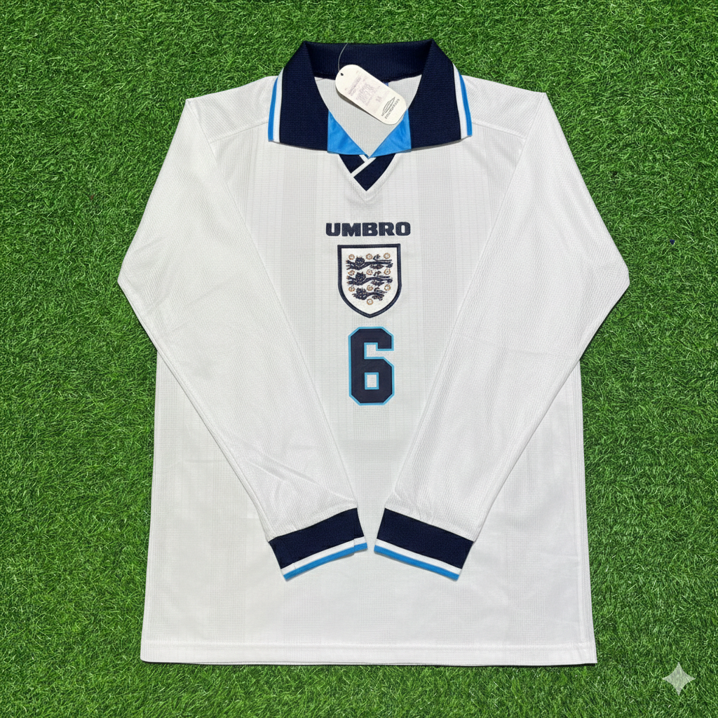 Gareth Southgate England 1996 Long Sleeve Retro Football Jersey