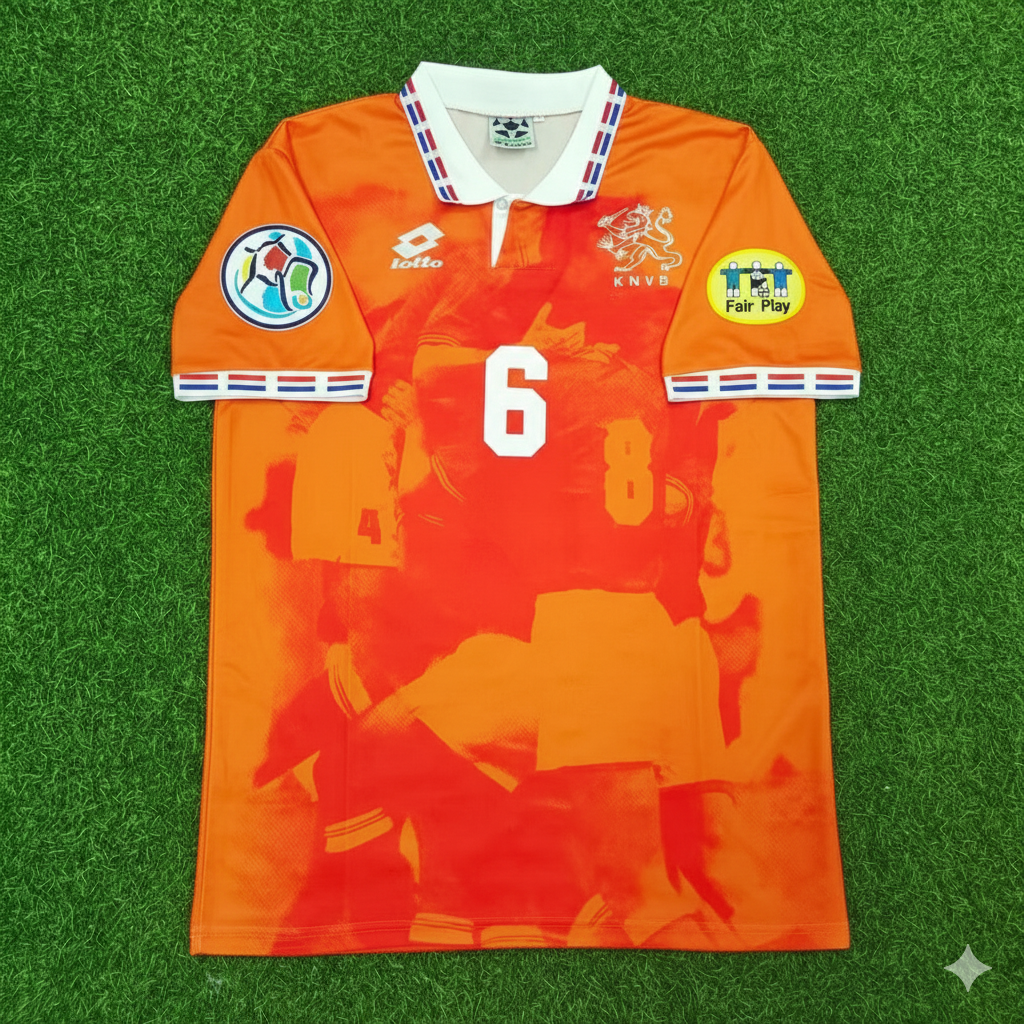 Ronald de Boer Netherlands EURO 1996 Home Retro Football Jersey