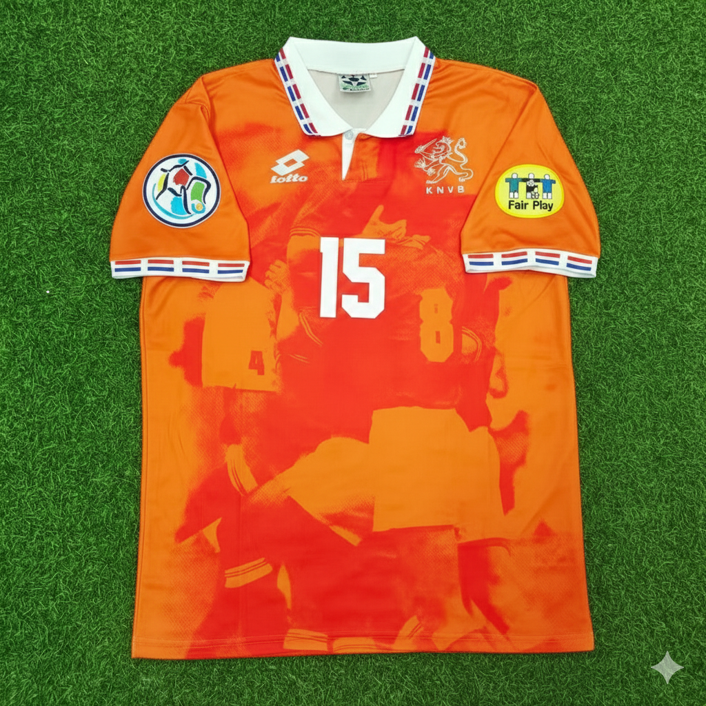 Winston Bogarde Netherlands EURO 1996 Home Retro Football Jersey