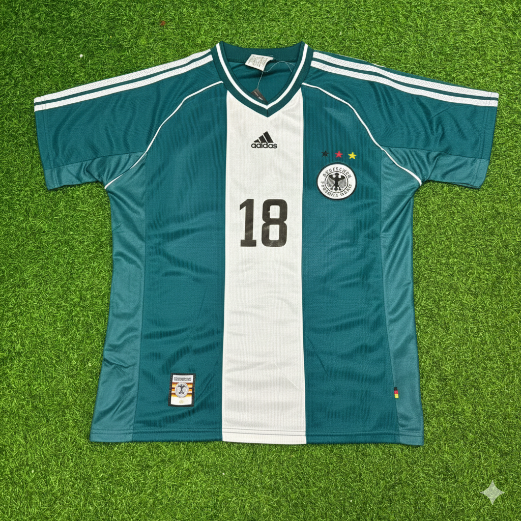 Jürgen Klinsmann Germany 1998 World Cup Away Retro Football Jersey
