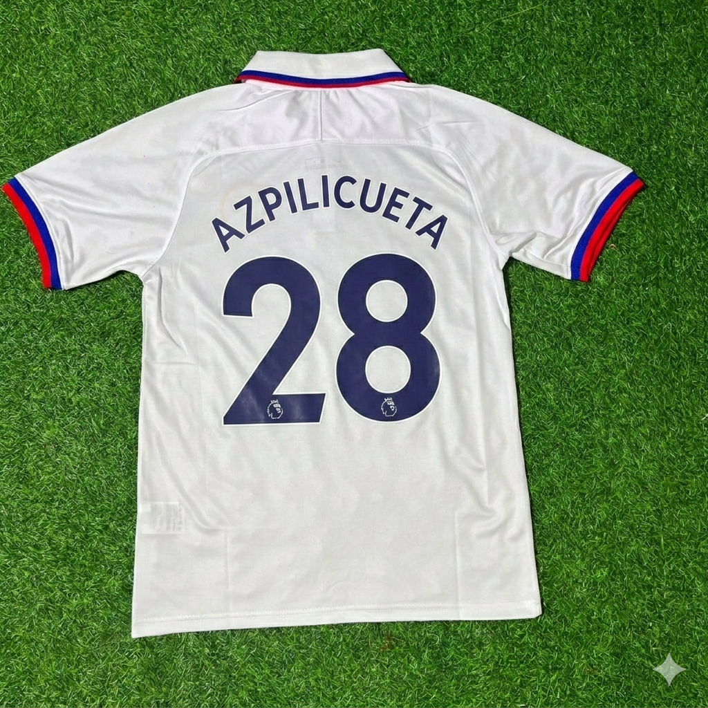 Cesar Azpilicueta Chelsea 2019/2020 White Retro Football Jersey Kit