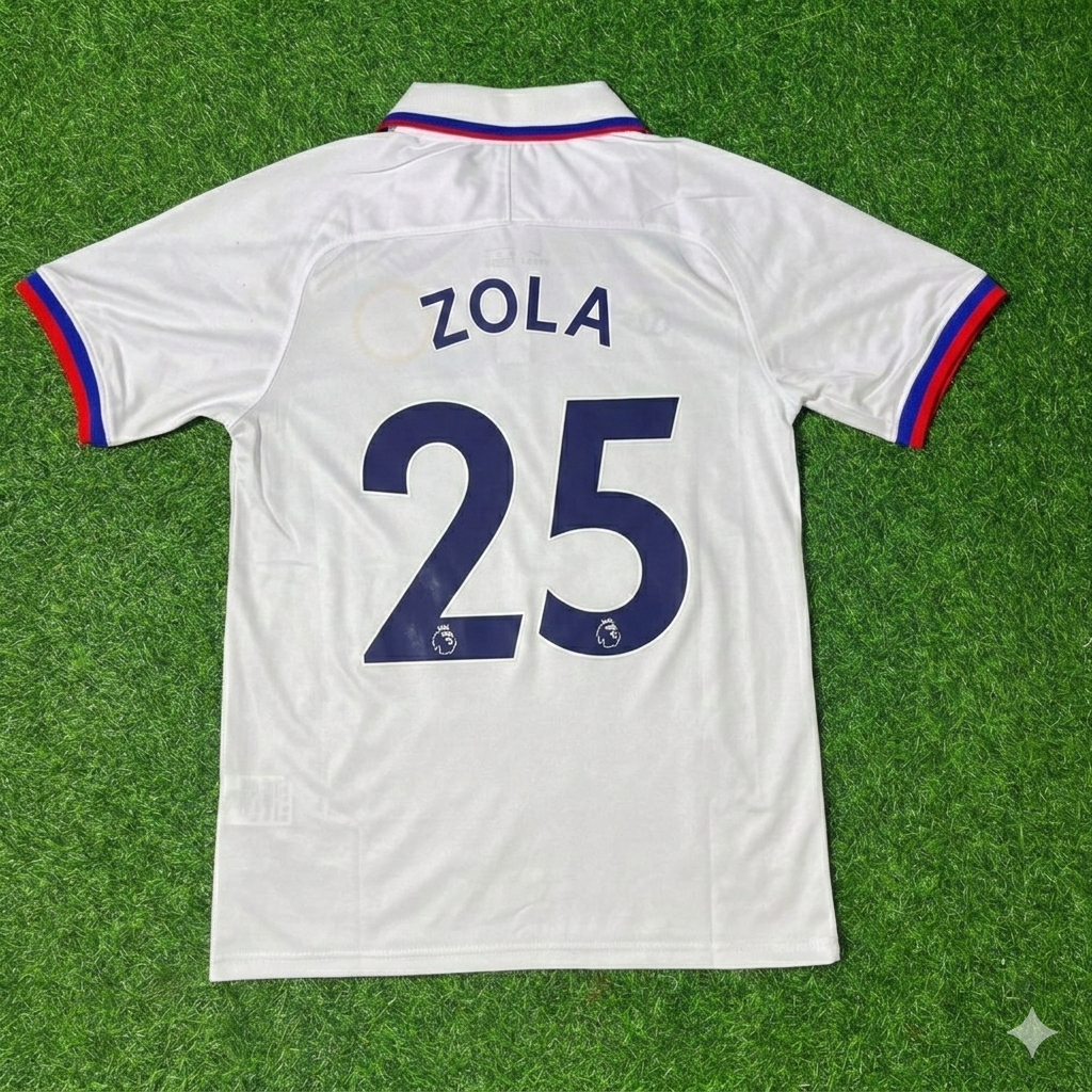 Gianfranco Zola Chelsea White Retro Football Jersey Kit