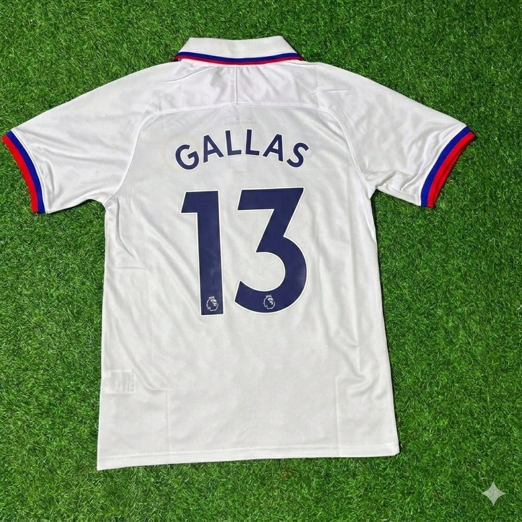 Kit de maillot de football rétro blanc William Gallas Chelsea