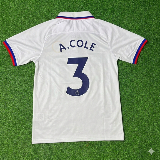 Ashley Cole Chelsea White Retro Football Jersey Kit