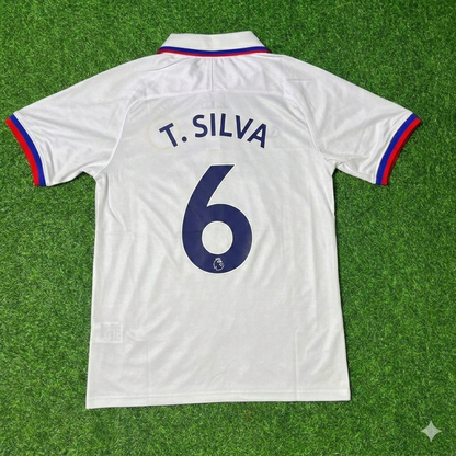 Thiago Silva Chelsea White Retro Football Jersey Kit