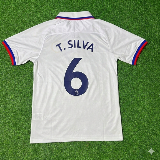 Thiago Silva Chelsea White Retro Football Jersey Kit