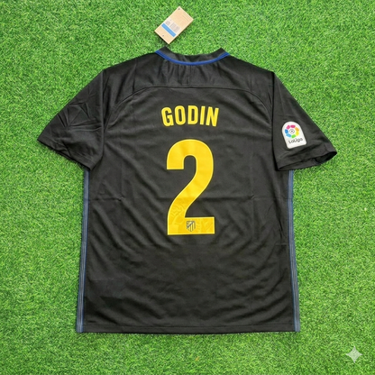 Diego Godin 2 – Atletico Madrid 2016-17 Black Away Retro Kit Jersey Trikot Maillot