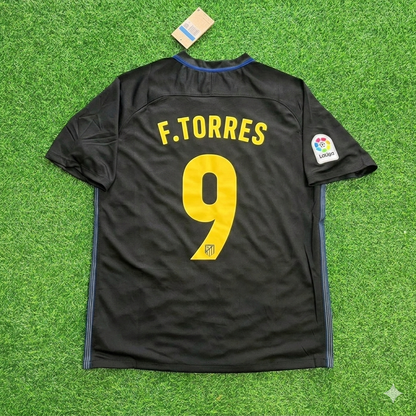 Fernando Torres 9 – Atletico Madrid 2016-17 Black Away Retro Kit Jersey Trikot Maillot