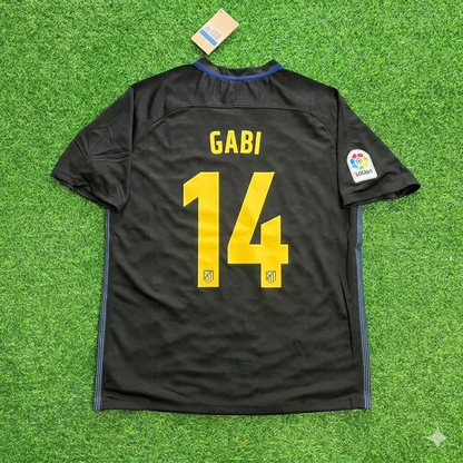Gabi 14 – Atletico Madrid 2016-17 Black Away Retro Kit Jersey Trikot Maillot