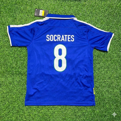 Socrates Brazil Blue Retro Football Jersey
