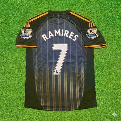 Ramires #7 Chelsea 2010 2011 Away Retro Black Orange Football Jersey