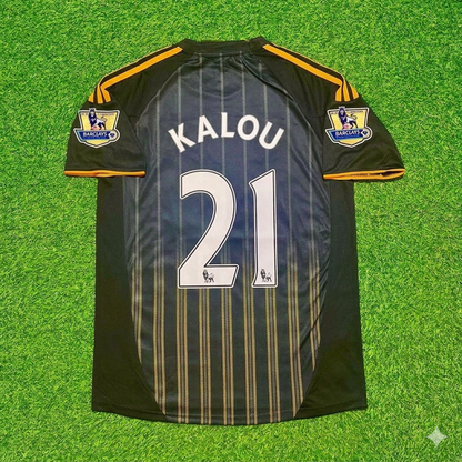 Salomon Kalou #21 Chelsea 2010 2011 Away Retro Black Orange Football Jersey