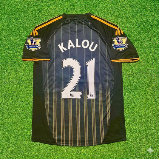 Salomon Kalou #21 Chelsea 2010 2011 Away Retro Black Orange Football Jersey