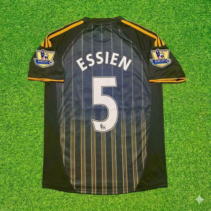 Michael Essien #5 Chelsea 2010 2011 Away Retro Black Orange Football Jersey