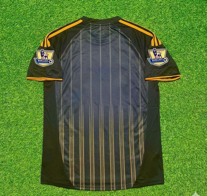 Chelsea 2010 2011 Away Retro Black Orange Football Jersey