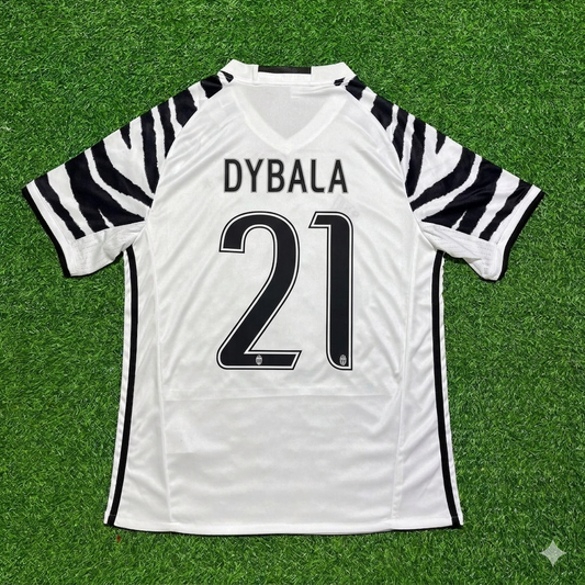 Paulo Dybala #21 Juventus 2016 2017 Away White Retro Football Jersey