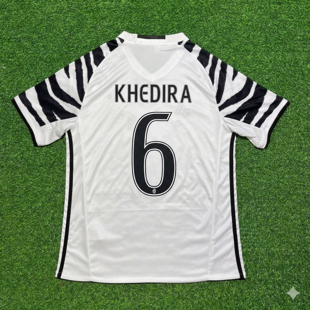 Sami Khedira #6 Juventus 2016 2017 Away White Retro Football Jersey