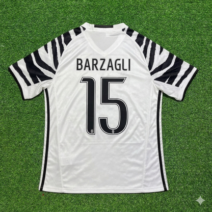 Andrea Barzagli #15 Juventus 2016 2017 Away White Retro Football Jersey