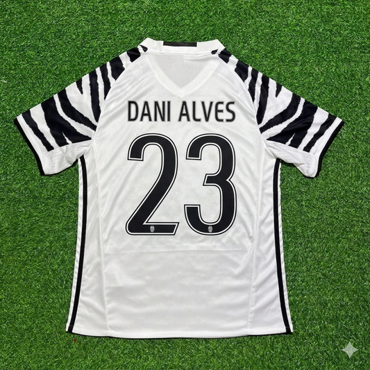 Dani Alves #23 Juventus 2016 2017 Away White Retro Football Jersey