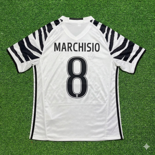 Claudio Marchisio #8 Juventus 2016 2017 Away White Retro Football Jersey