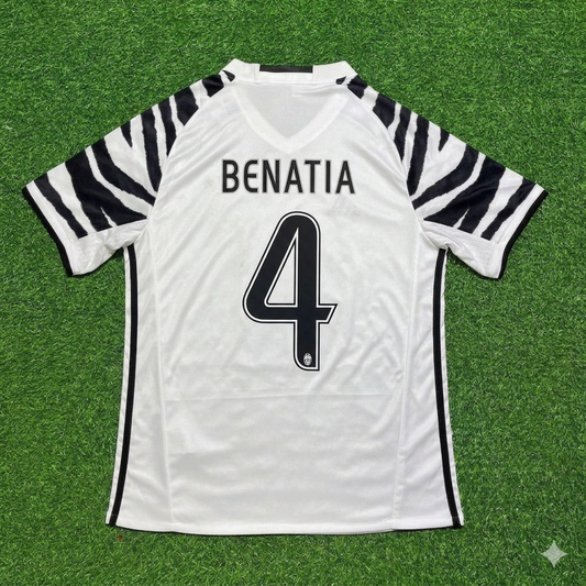 Mehdi Benatia #4 Juventus 2016 2017 Away White Retro Football Jersey