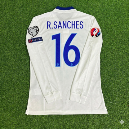Renato Sanches Portugal EURO 2016 White Long Sleeve Retro Football Jersey